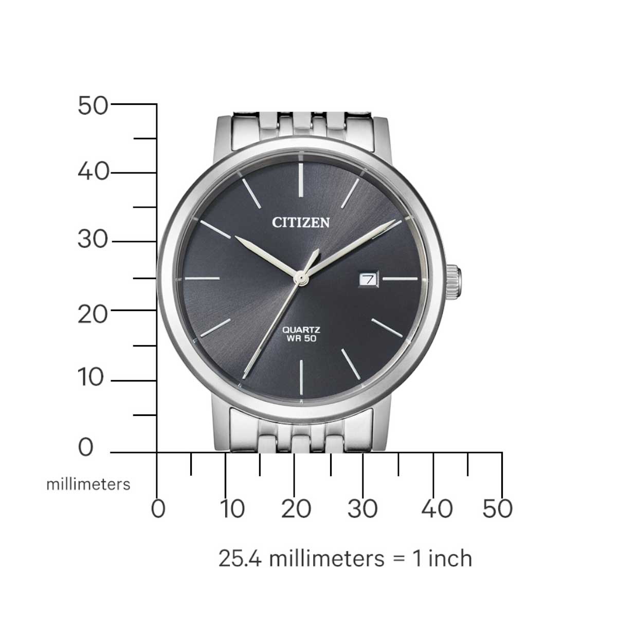 CITIZEN Elegant με Ανθρακί καντράν και Ατσάλινο μπρασελέ BI5070-57H